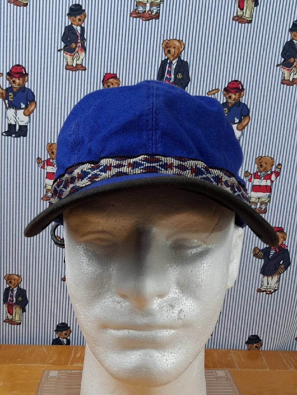 Kavu Canvas Trail Blue 4 Panel Hike Camp Casual Outdoors Aztec Strapback Med Hat
